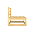 2 Pcs Solid Pinewood Garden Middle Sofas