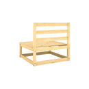 2 Pcs Solid Pinewood Garden Middle Sofas