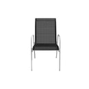 2 Pcs Stackable Garden Chairs Steel And Textilene Black