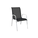 2 Pcs Stackable Garden Chairs Steel And Textilene Black