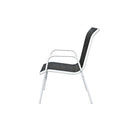 2 Pcs Stackable Garden Chairs Steel And Textilene Black