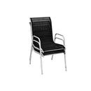 2 Pcs Stackable Garden Chairs Steel And Textilene Black