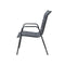 2 Pcs Steel And Textilene Black Stackable Garden Chairs