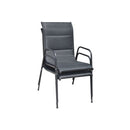 2 Pcs Steel And Textilene Black Stackable Garden Chairs