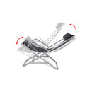 2 Pcs Steel Reclining Deck Chairs