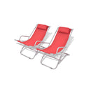 2 Pcs Steel Reclining Deck Chairs