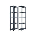 2 Pcs Storage Shelf Plastic Racks Black