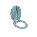 2 Pcs Toilet Seats With Soft Close Lids Mdf Old Wood Design