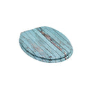 2 Pcs Toilet Seats With Soft Close Lids Mdf Old Wood Design