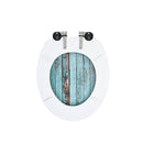2 Pcs Toilet Seats With Soft Close Lids Mdf Old Wood Design
