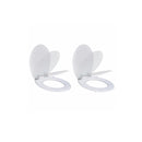 2 Pcs Toilet Seats With Soft Close Lids Mdf White