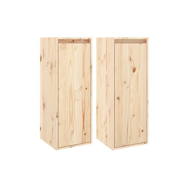 2 Pcs Wall Cabinets 30 X 30 X 80 Cm Solid Wood Pine
