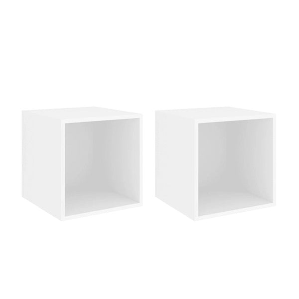 2 Pcs Wall Cabinets White 37 X 37 X 37 Cm Chipboard
