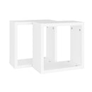 2 Pcs Wall Cube Shelves White 30 X 15 X 30 Cm
