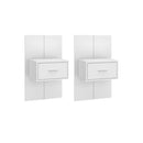 2 Pcs Wall Mounted Bedside Cabinets