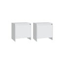 2 Pcs White Engineered Wood Bedside Cabinets