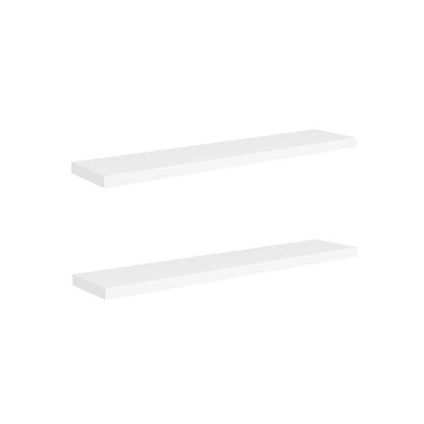 2 Pcs White Floating Wall Shelves