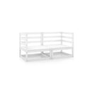 2 Pcs White Garden Corner Sofas Solid Pinewood