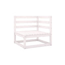 2 Pcs White Garden Corner Sofas Solid Pinewood