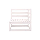 2 Pcs White Garden Corner Sofas Solid Pinewood