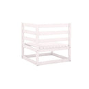 2 Pcs White Garden Corner Sofas Solid Pinewood