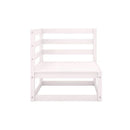 2 Pcs White Garden Corner Sofas Solid Pinewood
