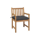 2 Pcs With Anthracite Cushions Solid Teak Wood Garden Chairs