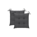 2 Pcs With Anthracite Cushions Solid Teak Wood Garden Chairs