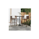 2 Pcs With Cushions Brown Poly Rattan Bar Stools