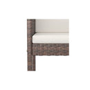 2 Pcs With Cushions Brown Poly Rattan Bar Stools