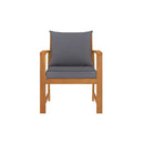 2 Pcs With Dark Grey Cushion Garden Chairs Solid Acacia Wood