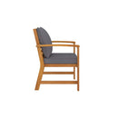 2 Pcs With Dark Grey Cushion Garden Chairs Solid Acacia Wood