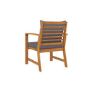 2 Pcs With Dark Grey Cushion Garden Chairs Solid Acacia Wood