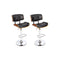 2 Pcs Wooden Bar Stools Kitchen Dining Chairs Pad Gas Lift