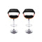 2 Pcs Wooden Bar Stools Kitchen Swivel Chairs Leather Black