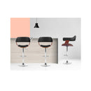 2 Pcs Wooden Bar Stools Kitchen Swivel Chairs Leather Black