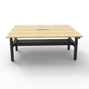 2Person Back To Back Workstation Cable Tray Natural Oak And Black