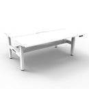 2Person Back To Back Workstation Cable Tray Natural White And White