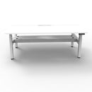 2Person Back To Back Workstation Cable Tray Natural White And White