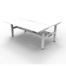 2Person Back To Back Workstation Cable Tray Natural White And White