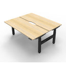 2Person Back To Back Workstation Natural Oak And Black