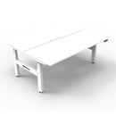 2Person Back To Back Workstation Natural White And White