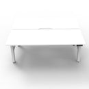 2Person Back To Back Workstation Natural White And White
