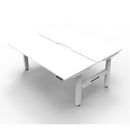 2Person Back To Back Workstation Natural White And White