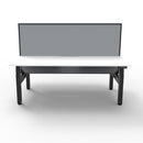 2Person Back To Back Workstation With Screen Natural White And Black