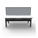 2Person Workstation With Screen And Cable Tray Natural White And Black