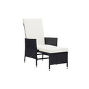 2 Piece Garden Lounge Set Black With Cushions Poly Rattan