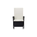 2 Piece Garden Lounge Set Black With Cushions Poly Rattan