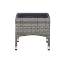 2 Piece Garden Lounge Set Poly Rattan Grey With Cushion