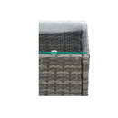 2 Piece Garden Lounge Set Poly Rattan Grey With Cushion